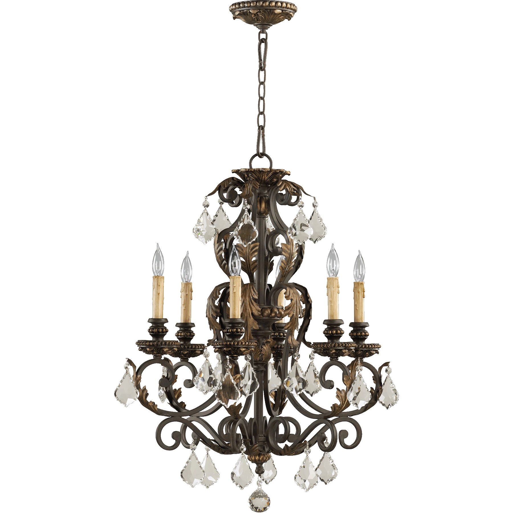 Rio Salado 6 Light 23.5 inch Toasted Sienna With Mystic Silver Chandelier Ceiling Light