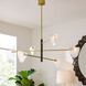 Hockless 6 Light 52 inch Antique Brass and Walnut Chandelier Ceiling Light
