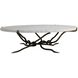 Muscadine 54 X 16 inch White Marble and Antique Bronze Coffee Table