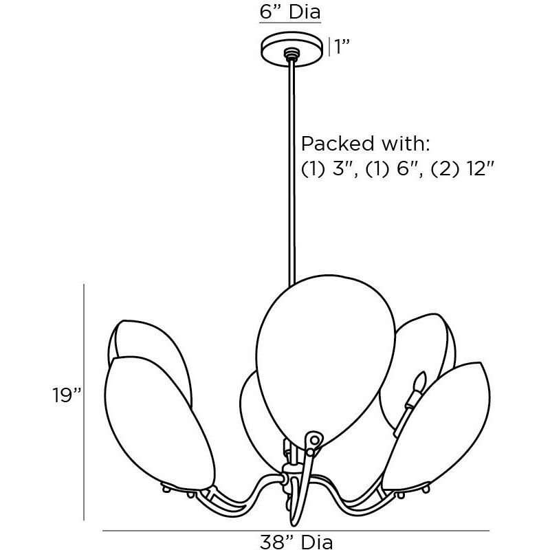 Savo 6 Light 38 inch Bronze Chandelier Ceiling Light