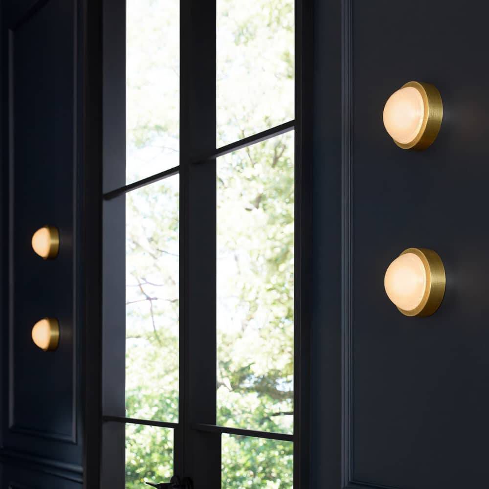 Lennon 1 Light 5.5 inch Antique Brass Flush Mount Ceiling Light