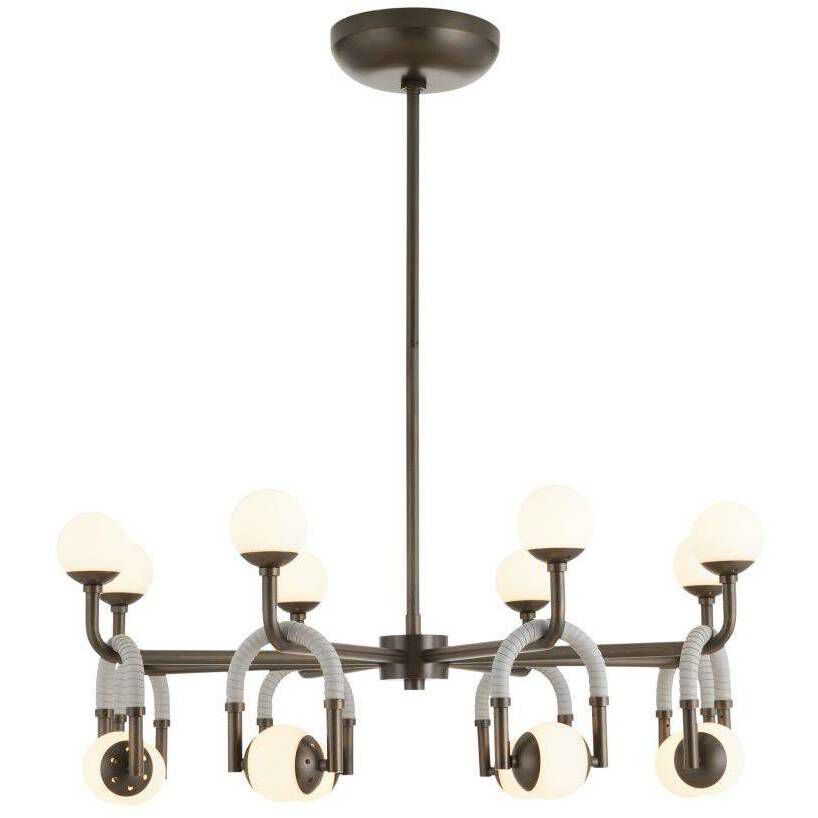 Hollins 8 Light 33 inch English Bronze and Anchor Grey Chandelier Ceiling Light