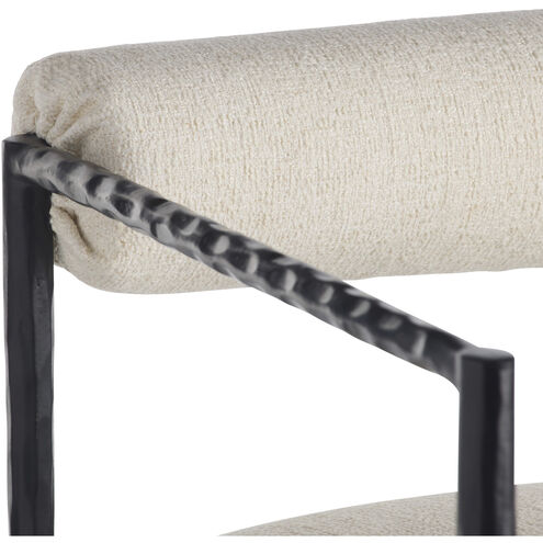 Barbana 39 inch Oxford White and Natural Iron Bar Stool