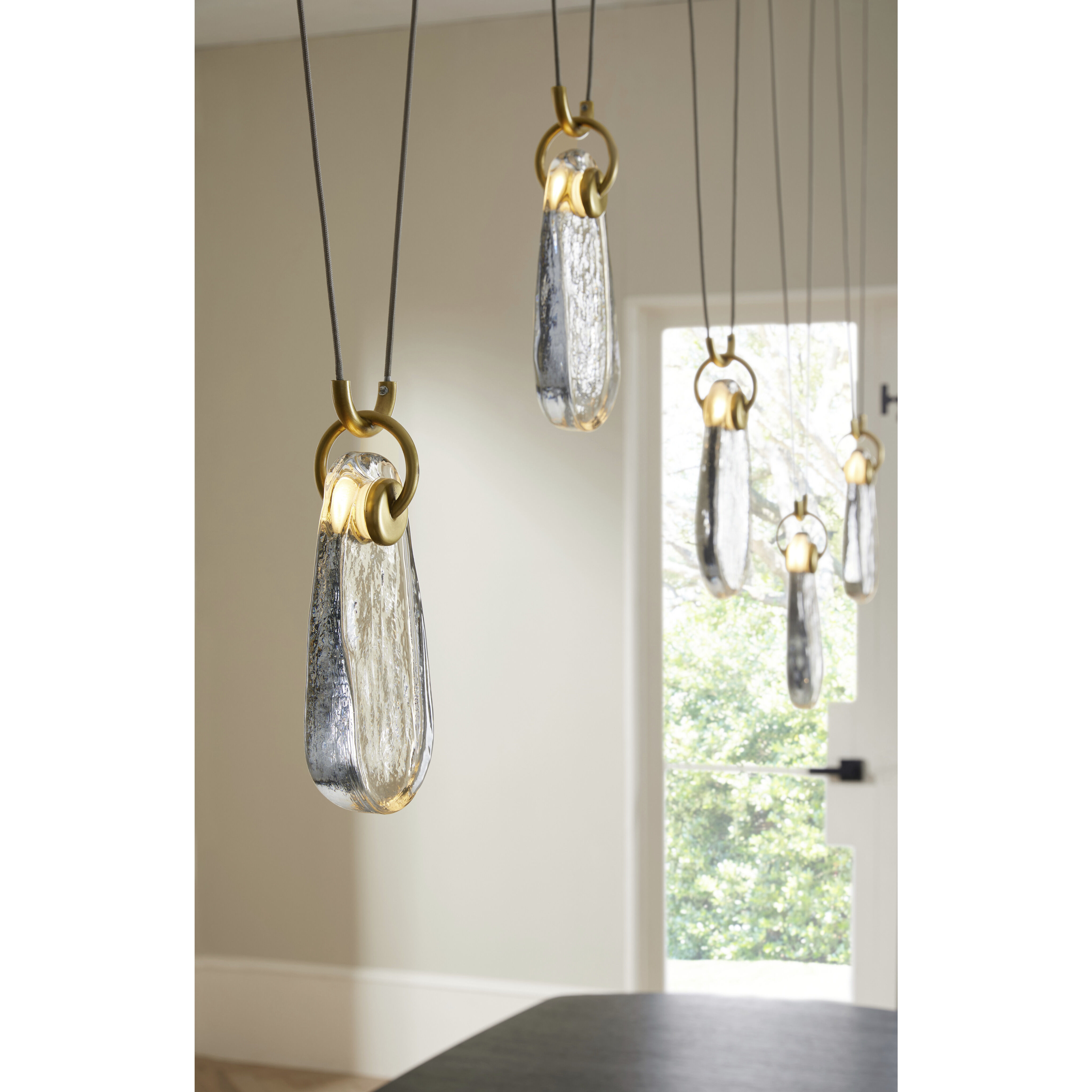 Melt 5 Light 82 inch Antique Brass Chandelier Ceiling Light