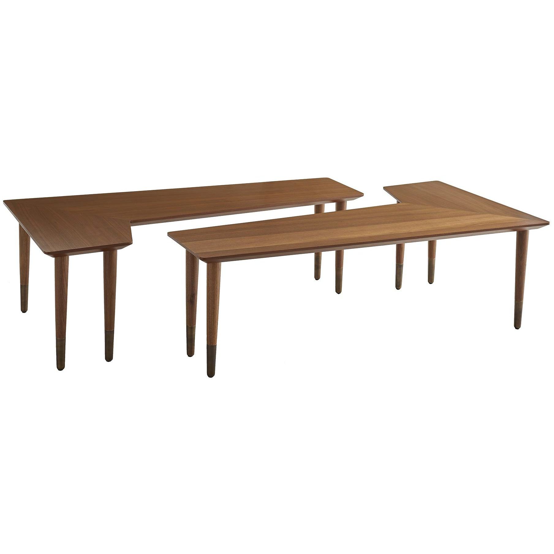 Lottie 52 X 28 inch Satin Walnut and Antique Brass Cocktail Table