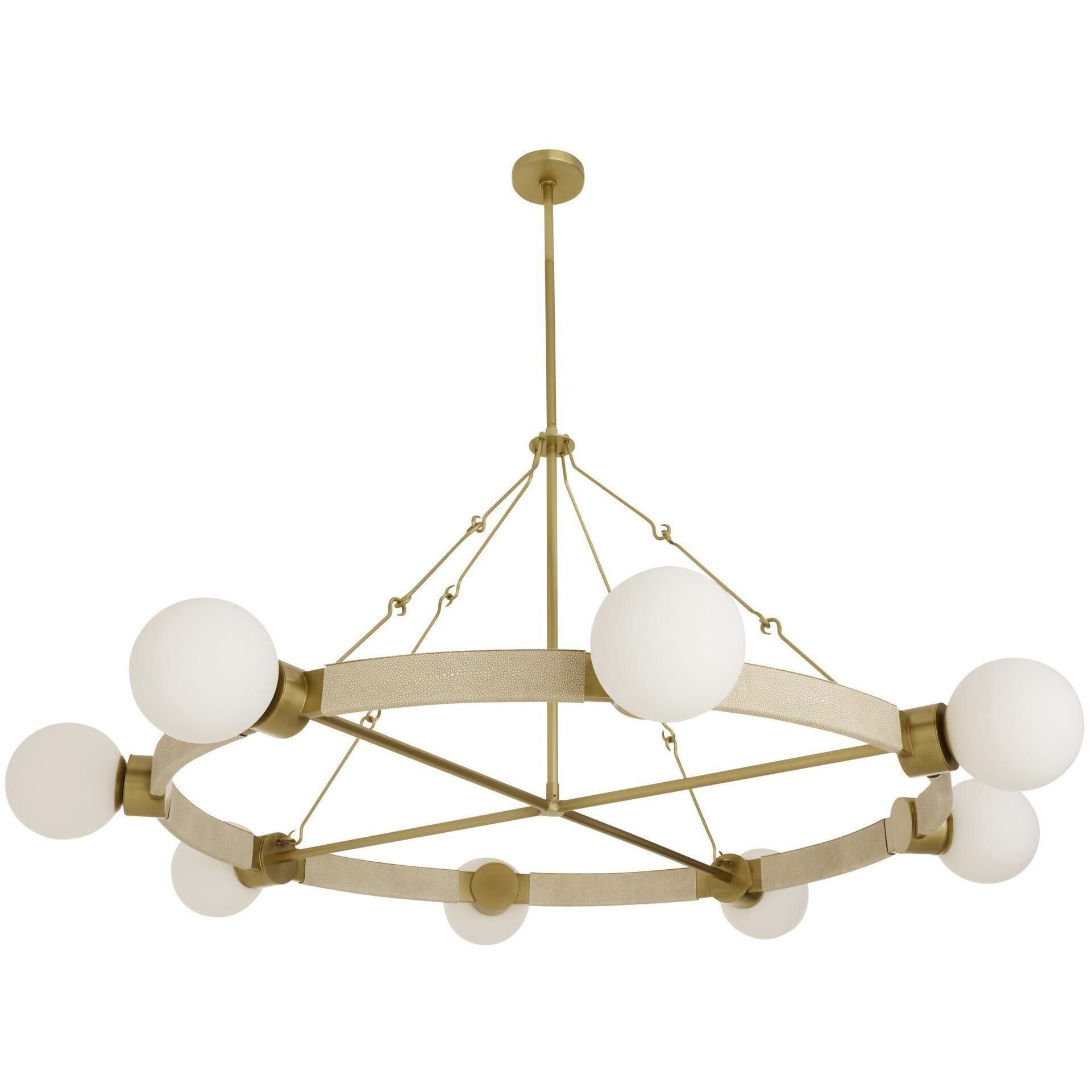 Liberty 8 Light 55.5 inch Ivory with Antique Brass Chandelier Ceiling Light