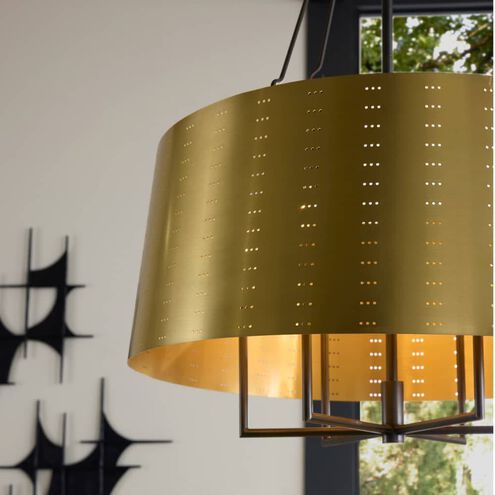 Felipe 6 Light 28 inch Antique Brass and English Bronze Chandelier Ceiling Light