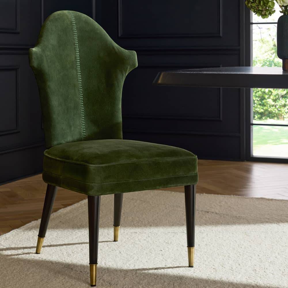 Lincoln Forest and Ebony with Antique Brass Dining Chair