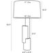 Pepperdine 33 inch 150.00 watt Black Lamp Portable Light