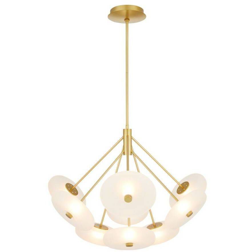Helios 9 Light 41 inch Antique Brass Chandelier Ceiling Light