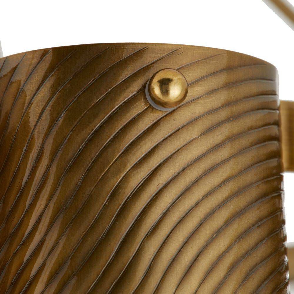 Faramond 10 Light 35 inch Vintage Brass and Hammered Smoke Slump Glass Chandelier Ceiling Light