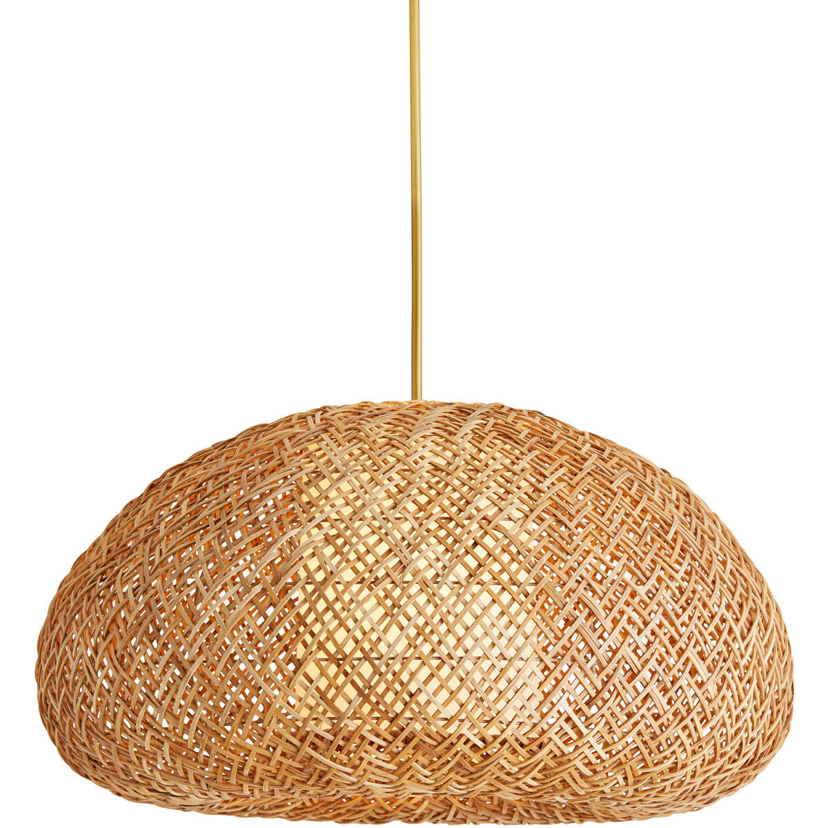 Ingrid 1 Light 43 inch Natural and Antique Brass Pendant Ceiling Light