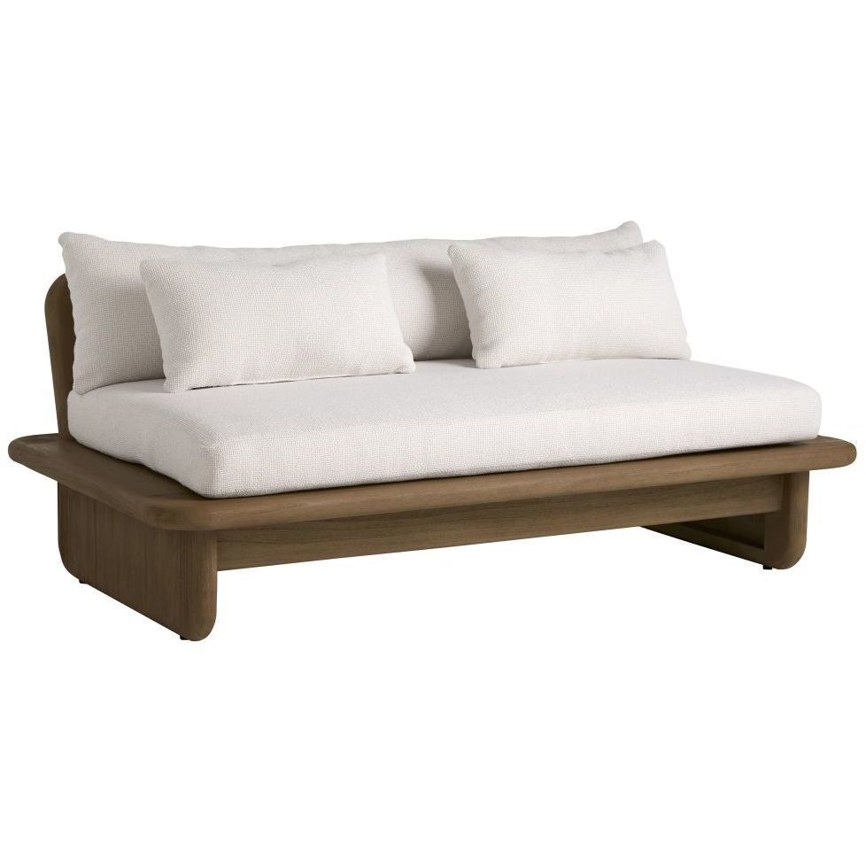 Fargo Shale and Weathered Teak Outdoor Settee
