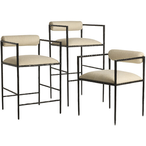 Barbana Oxford White and Natural Iron Chair