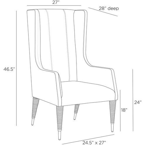 Hawthorne Dove Leather and Antique Brass Host Chair