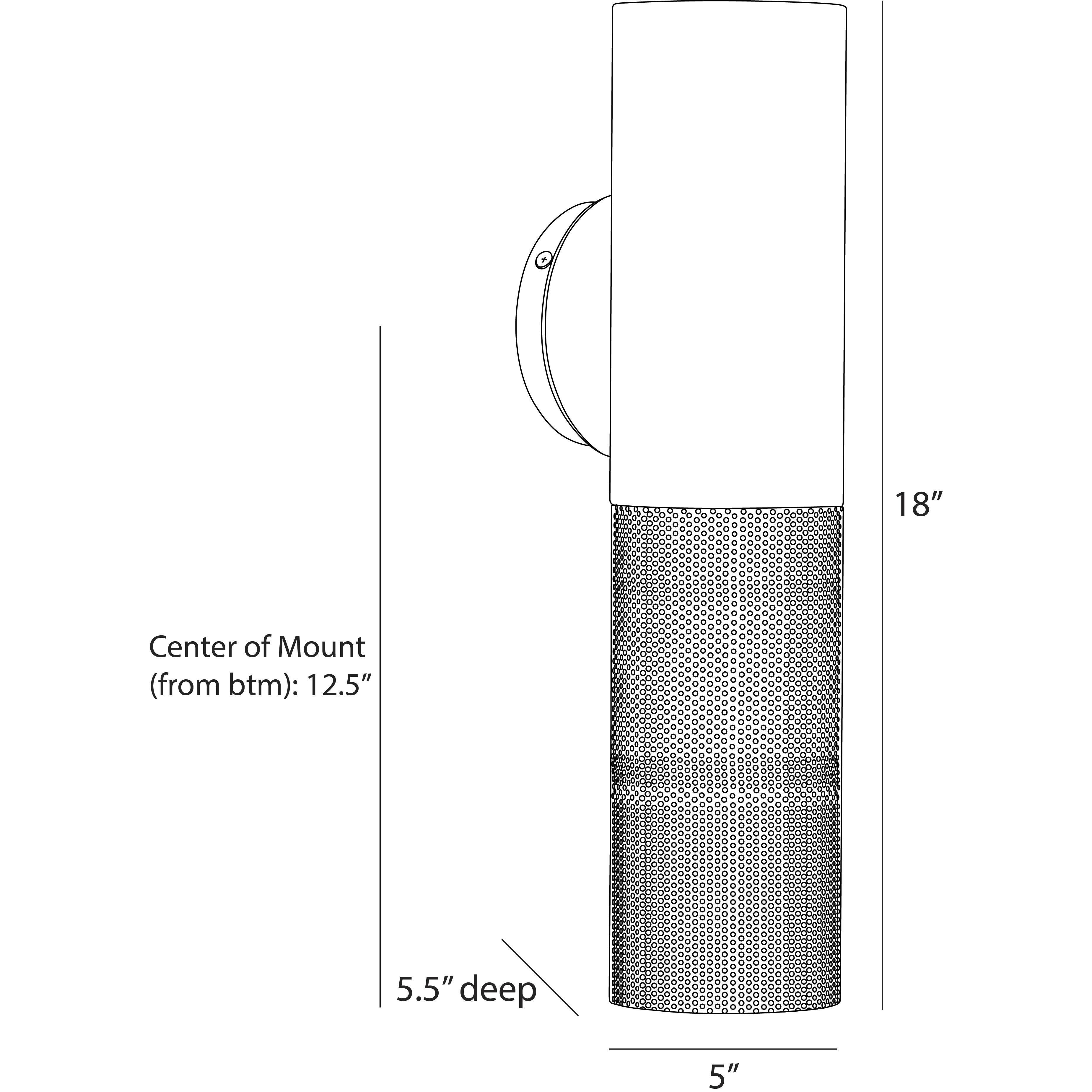 Punch 1 Light 18 inch Marine Grade Matte Black Outdoor Sconce, Small