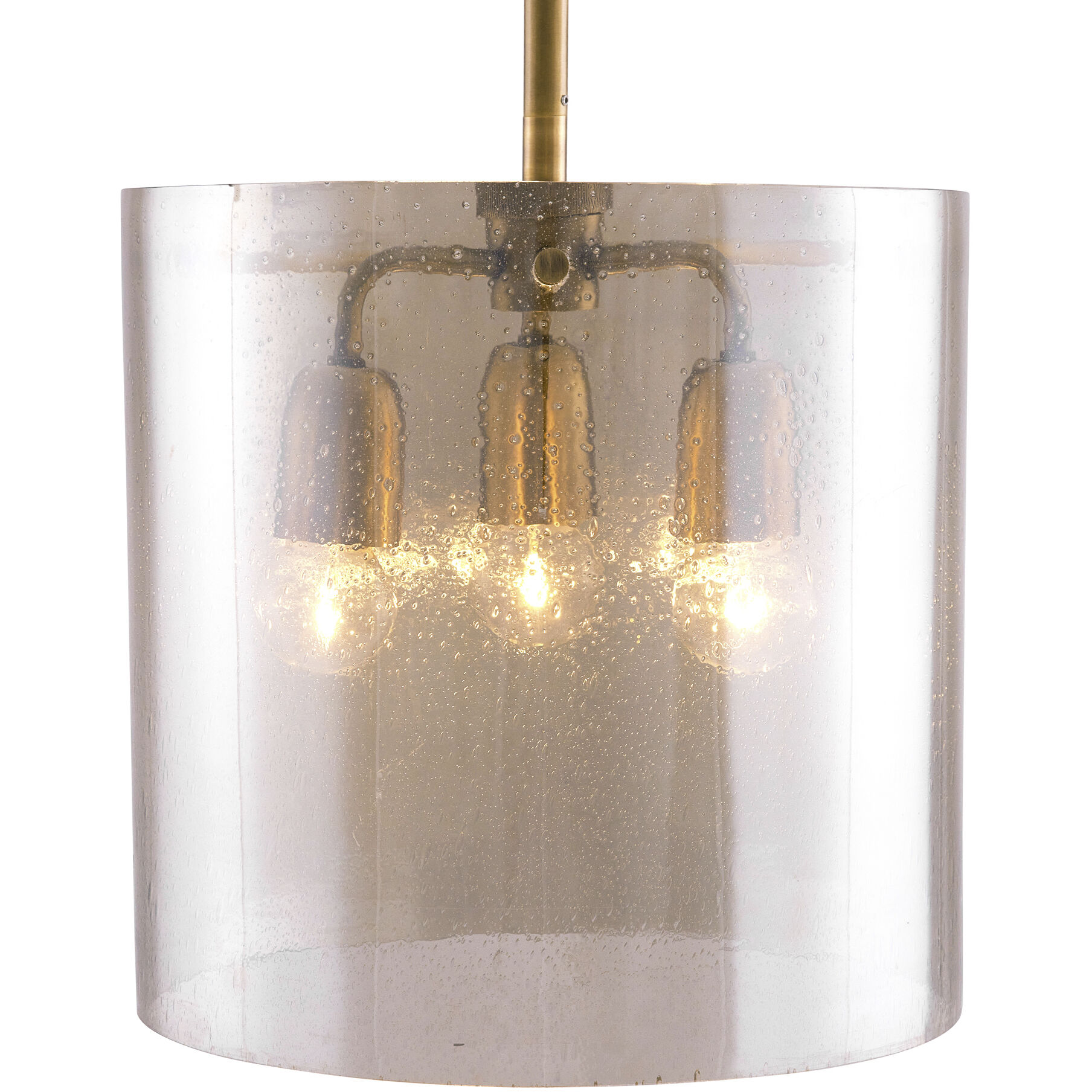 Milford 3 Light 11.5 inch Smoke Luster and Antique Brass Pendant Ceiling Light