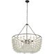 Cyprus 6 Light 34 inch Organic Frosted and Bronze Chandelier Ceiling Light