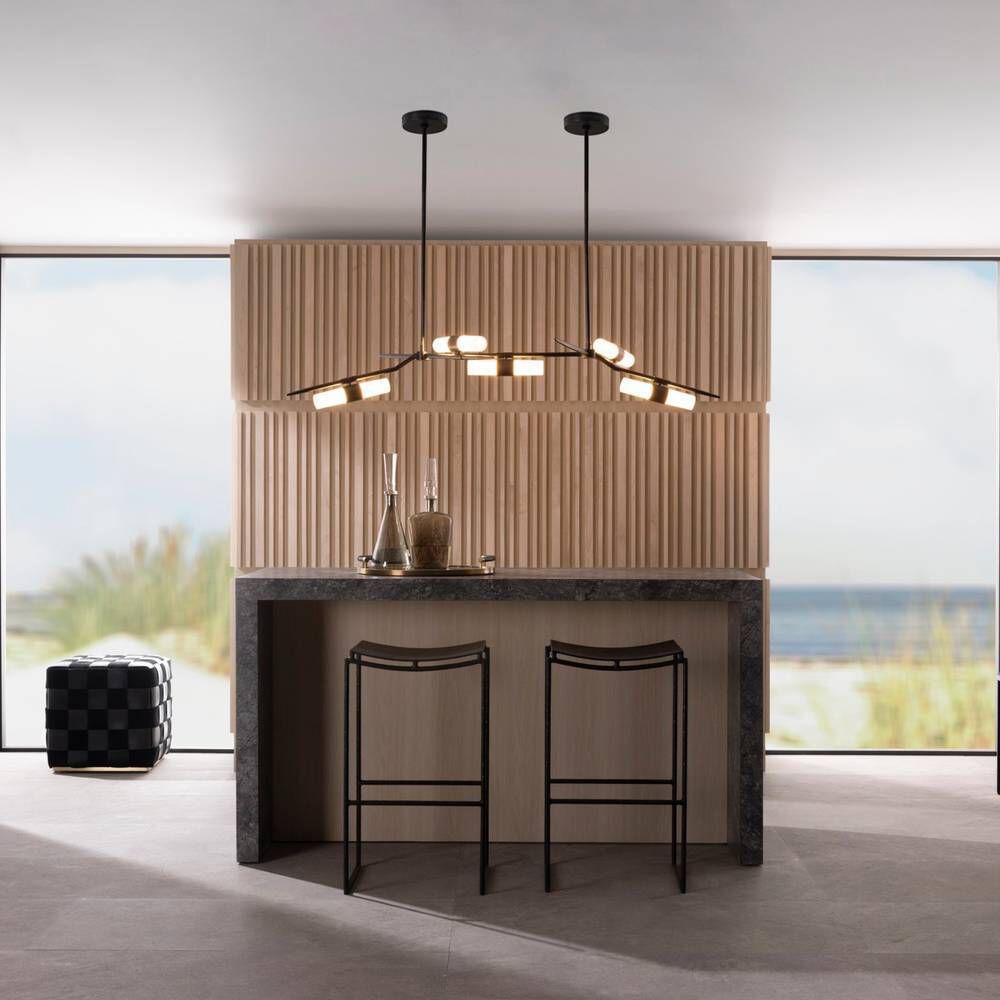 Travis 8 Light 62 inch English Bronze Linear Chandelier Ceiling Light