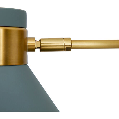 Lane 1 Light 15 inch Cadet Blue/Antique Brass Sconce Wall Light
