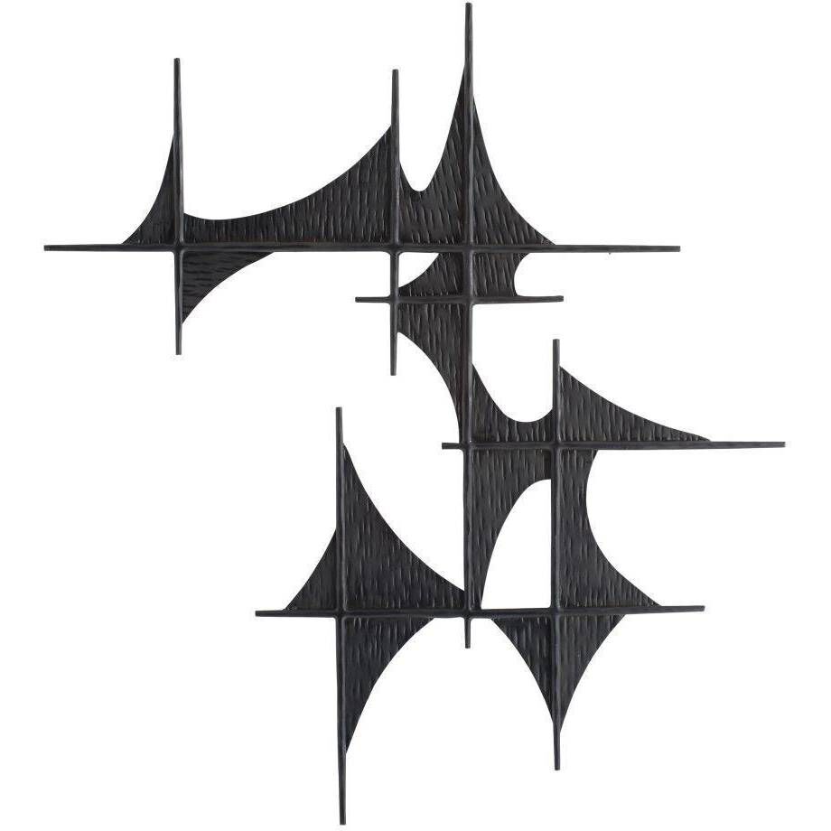 Freya Blackened Iron Wall Plaques, Set of 3