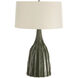 Nyla 26.5 inch 150.00 watt Dark Green Reactive and Polished Nickel Table Lamp Portable Light