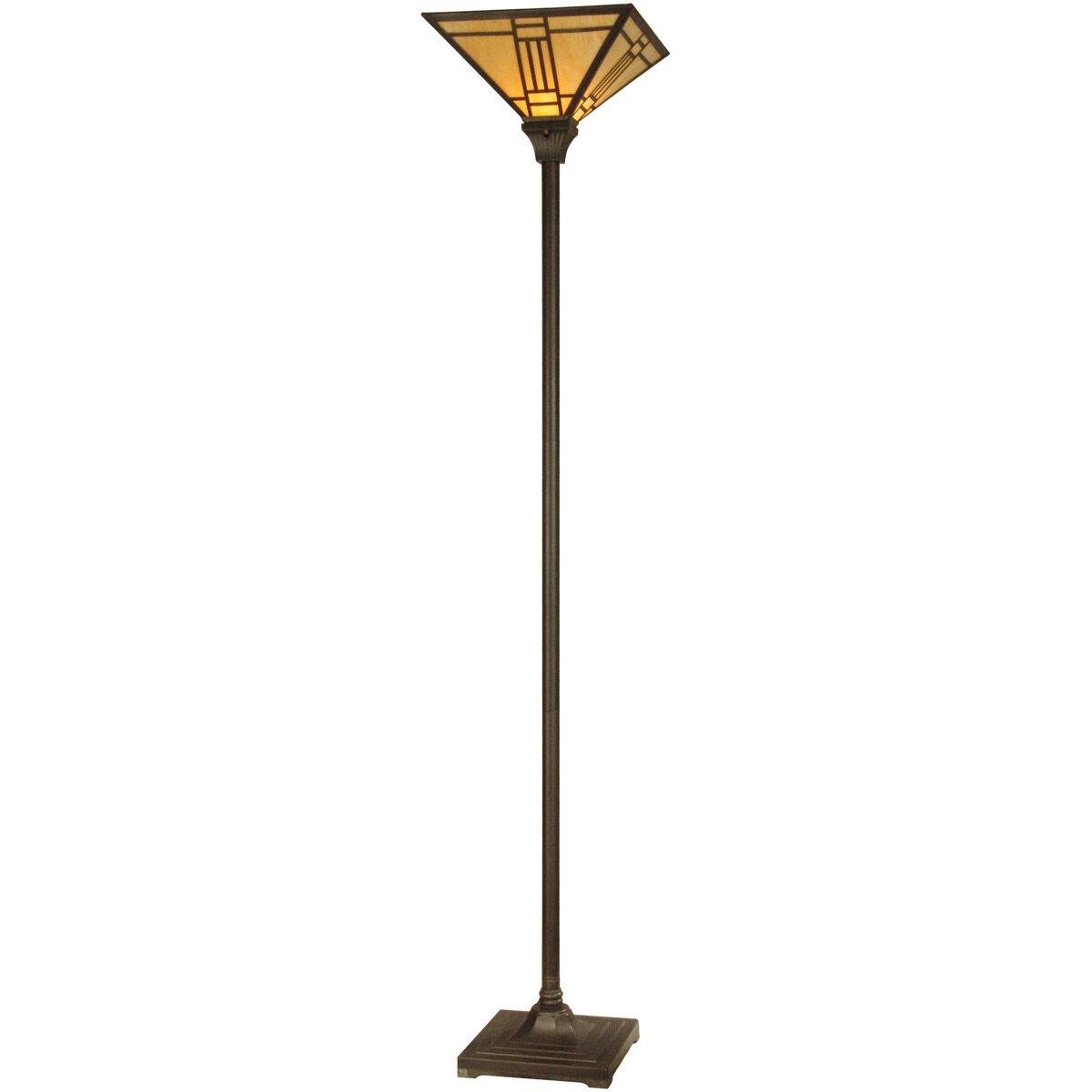 Evelyn 71 inch 100.00 watt Mica Bronze Torchiere Floor Lamp Portable Light