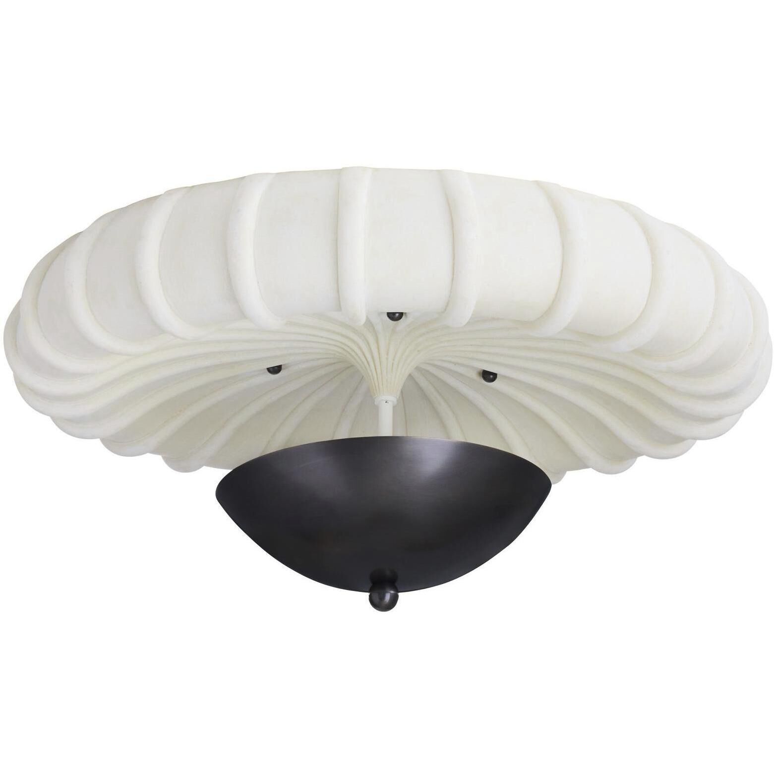 Camella 3 Light 35 inch Ivory and English Bronze Flush Mount Ceiling Light