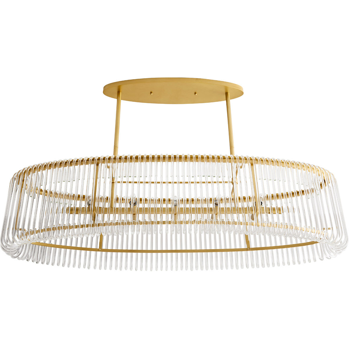 Chandler Linear Chandelier Ceiling Light in Antique Brass