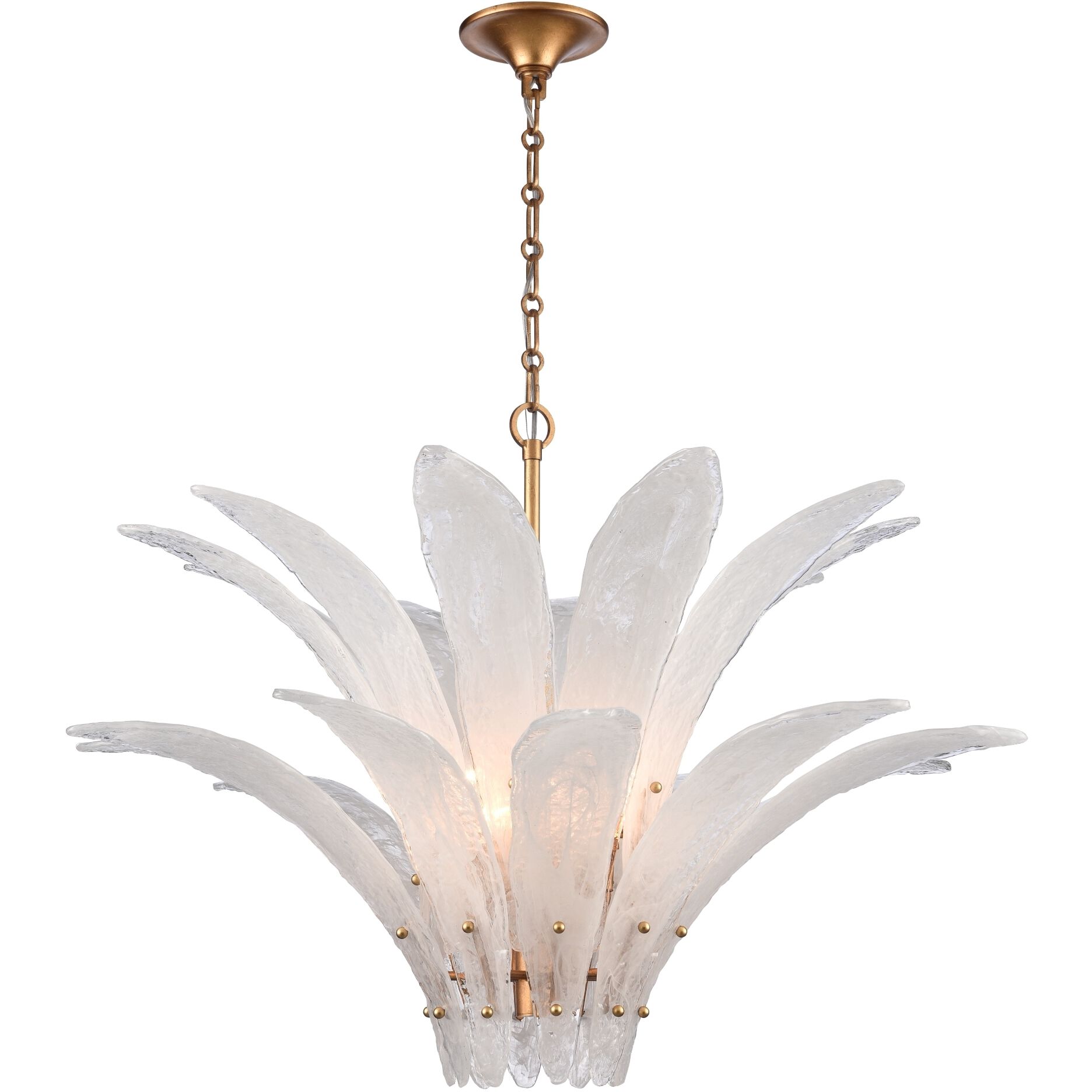 Fiore 10 Light 39.5 inch Antique Gold Leaf Pendant Ceiling Light