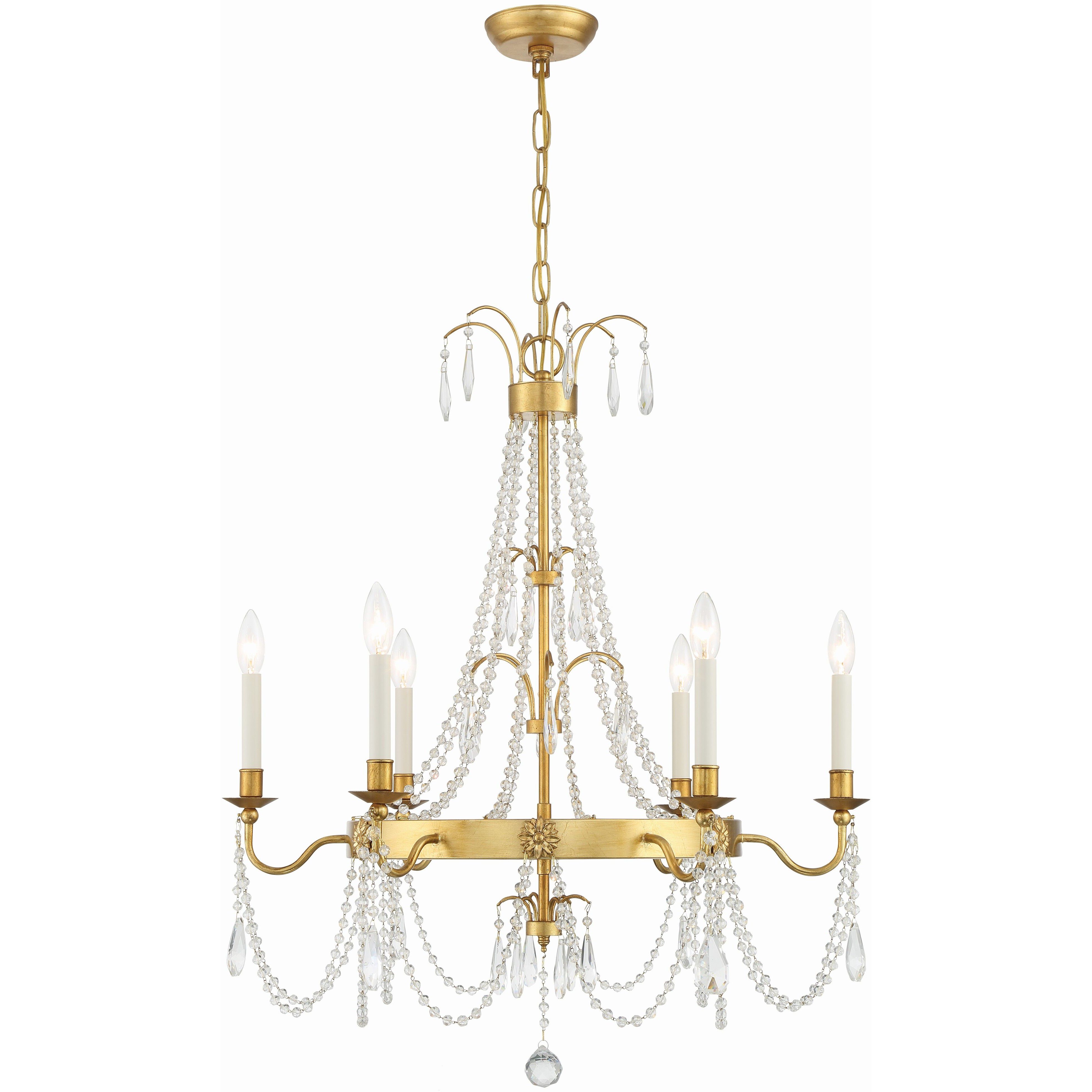Maizey 6 Light 28 inch Antique Gold Chandelier Ceiling Light