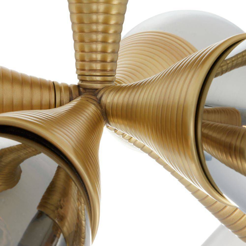 Giselle 6 Light 24 inch Antique Brass Flush Mount Ceiling Light