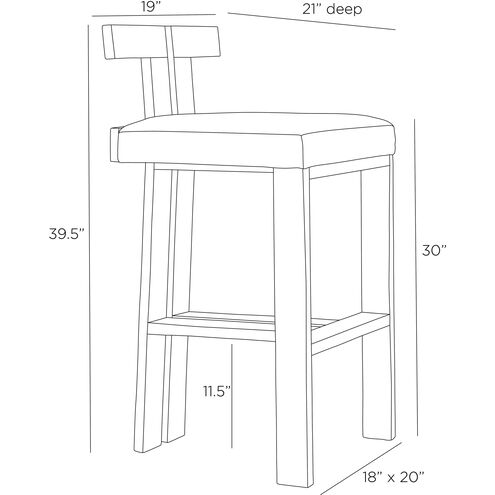 Enola 39.5 inch Natural Bar Stool
