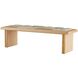 Fairfield Greige Leather and Taupe Suede with Blonde Wood Bench