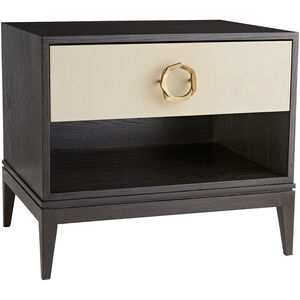 Fitz 27 X 24 inch Sable and Beige with Antique Brass Side Table