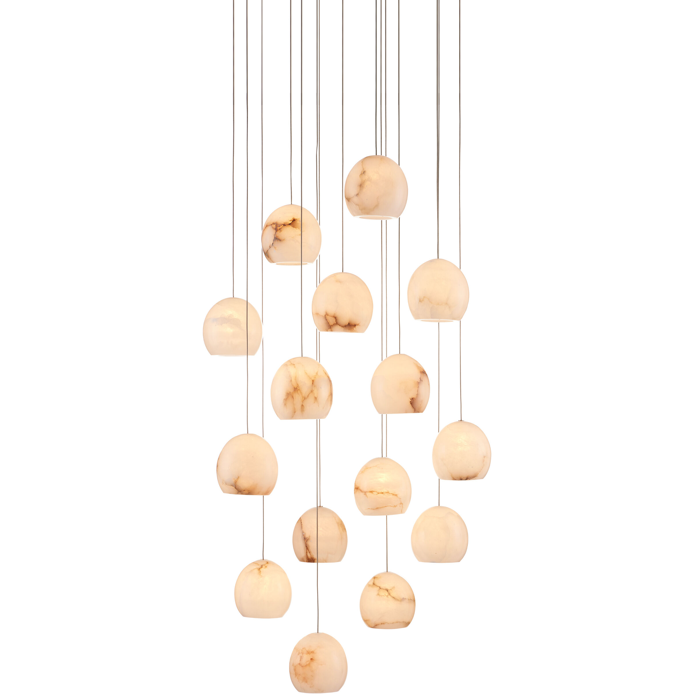 Lazio 15 Light 24 inch Natural/Painted Silver Multi-Drop Pendant Ceiling Light