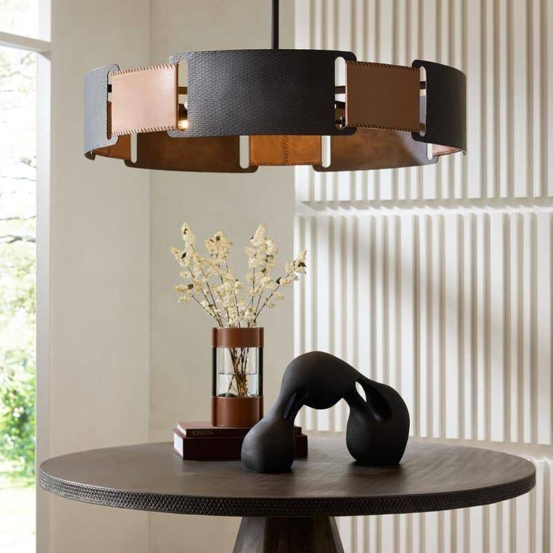 Ivan 5 Light 36.5 inch Brown and Blackened Iron Chandelier Ceiling Light