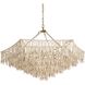 Josephine 3 Light 44 inch Natural and Ivory and Antique Brass Chandelier Ceiling Light, Large
