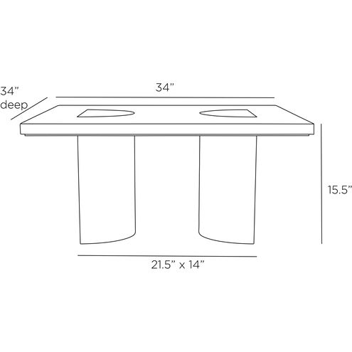 Tindle 34 X 15.5 inch White Sandblasted Cocktail Table