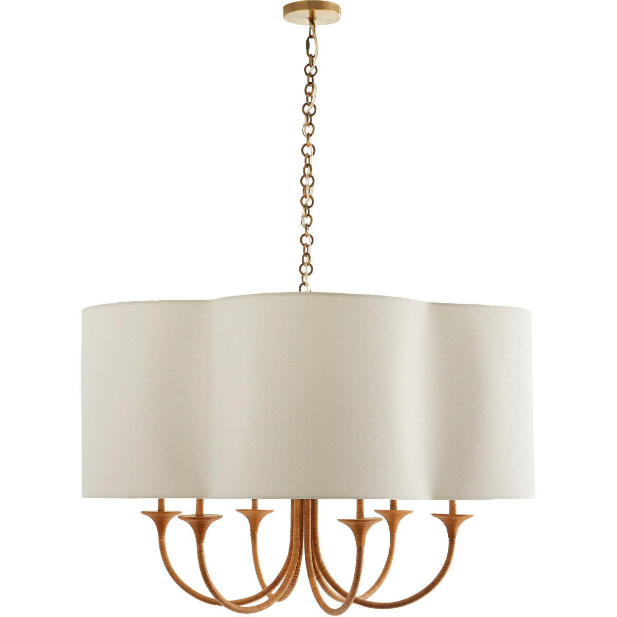 Arteriors 89070 Laconia 6 Light 37 inch Natural and Antique Brass