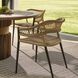 Aurelie Buff and Blackened Bronze Outdoor Dining Chair