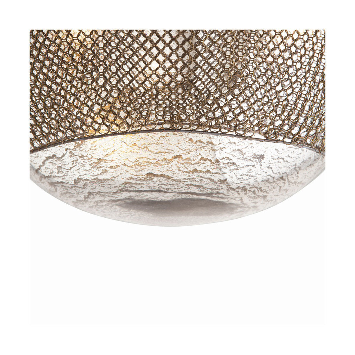 Chainmail 3 Light 15.5 inch Antique brass Pendant Ceiling Light