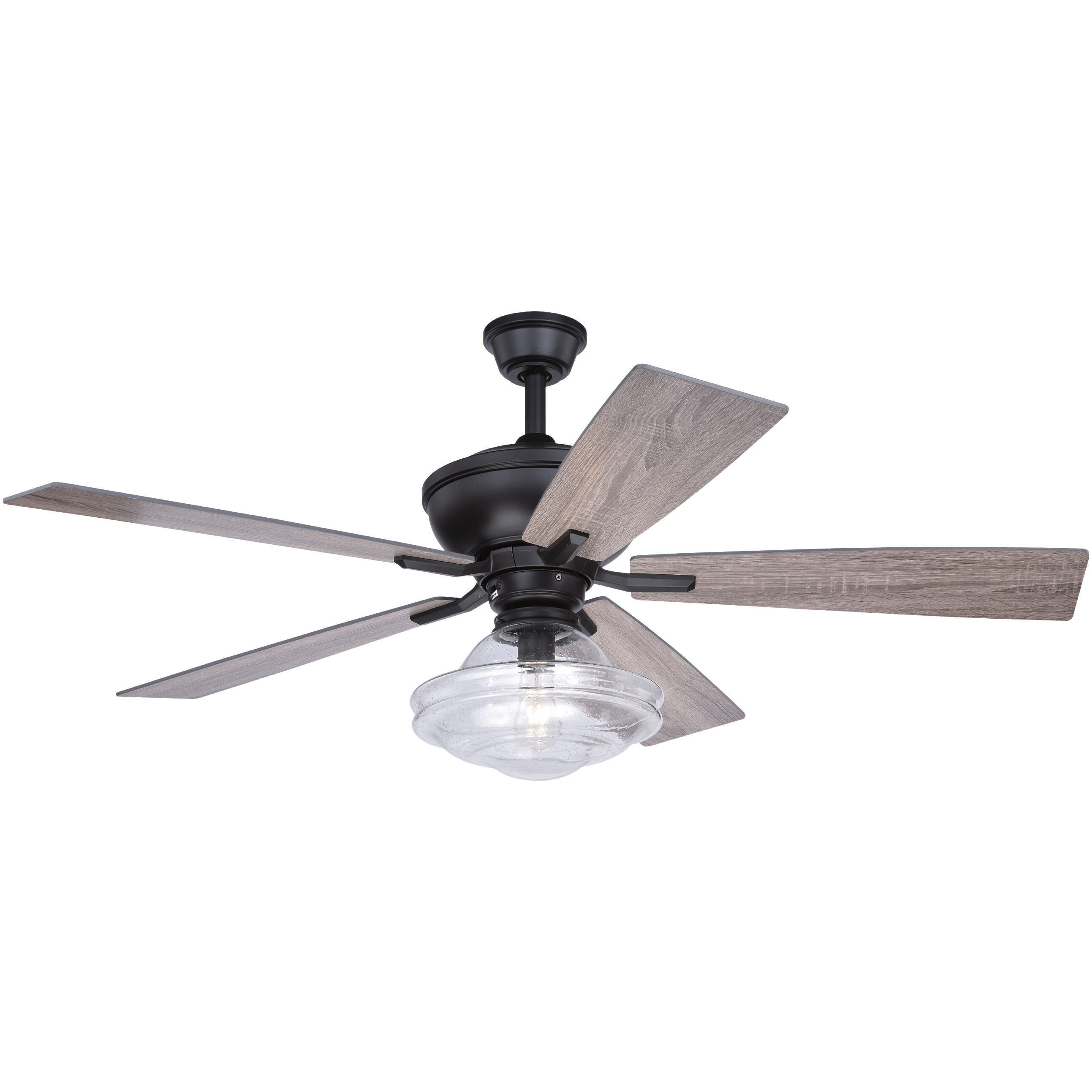 Huntley 52 inch Bronze with Driftwood-Dark Maple Blades Ceiling Fan, Integrated Dimmable Remote