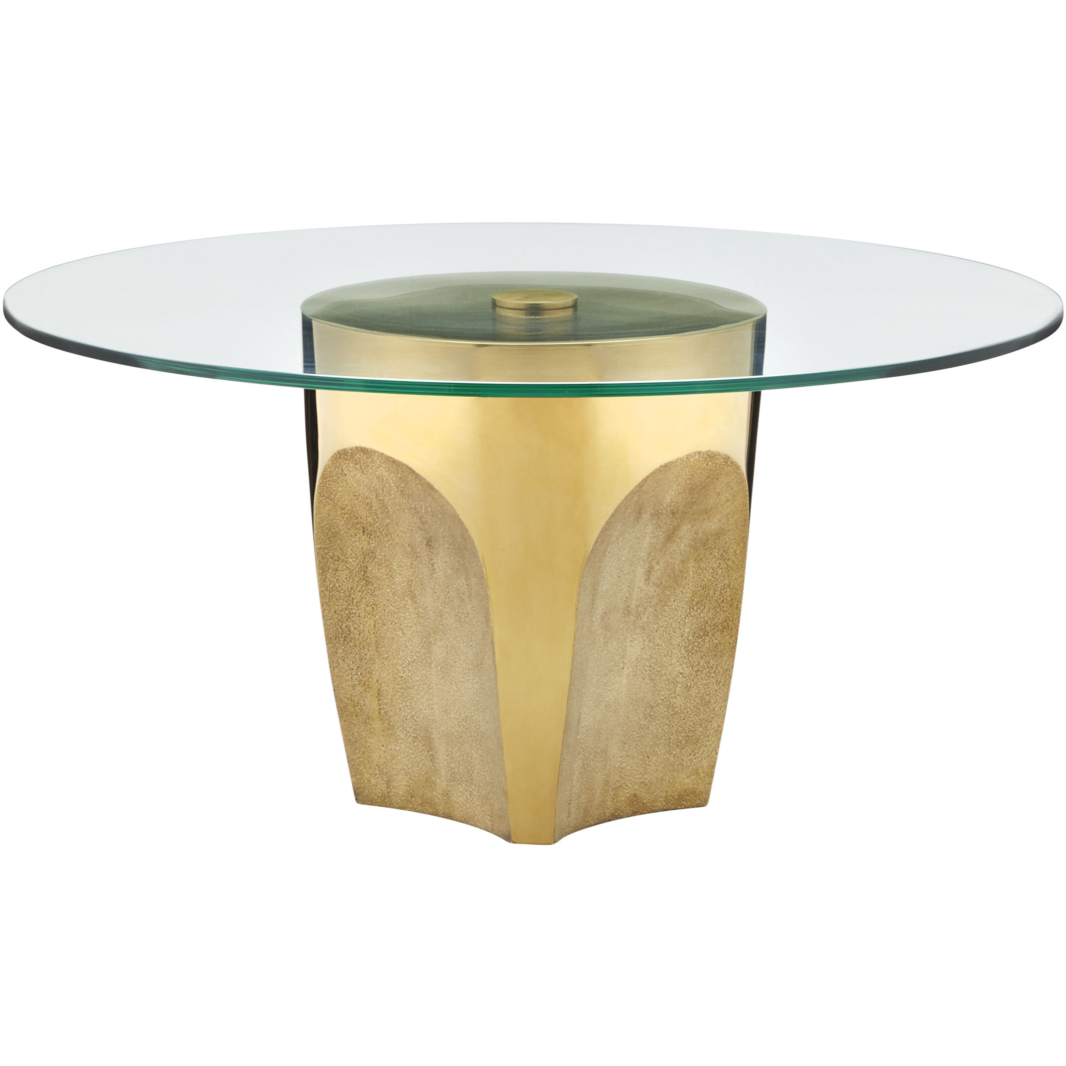 Lemy 36 inch Polished Brass/Clear Cocktail Table