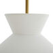 Malena 1 Light 20.5 inch White and Antique Brass Pendant Ceiling Light