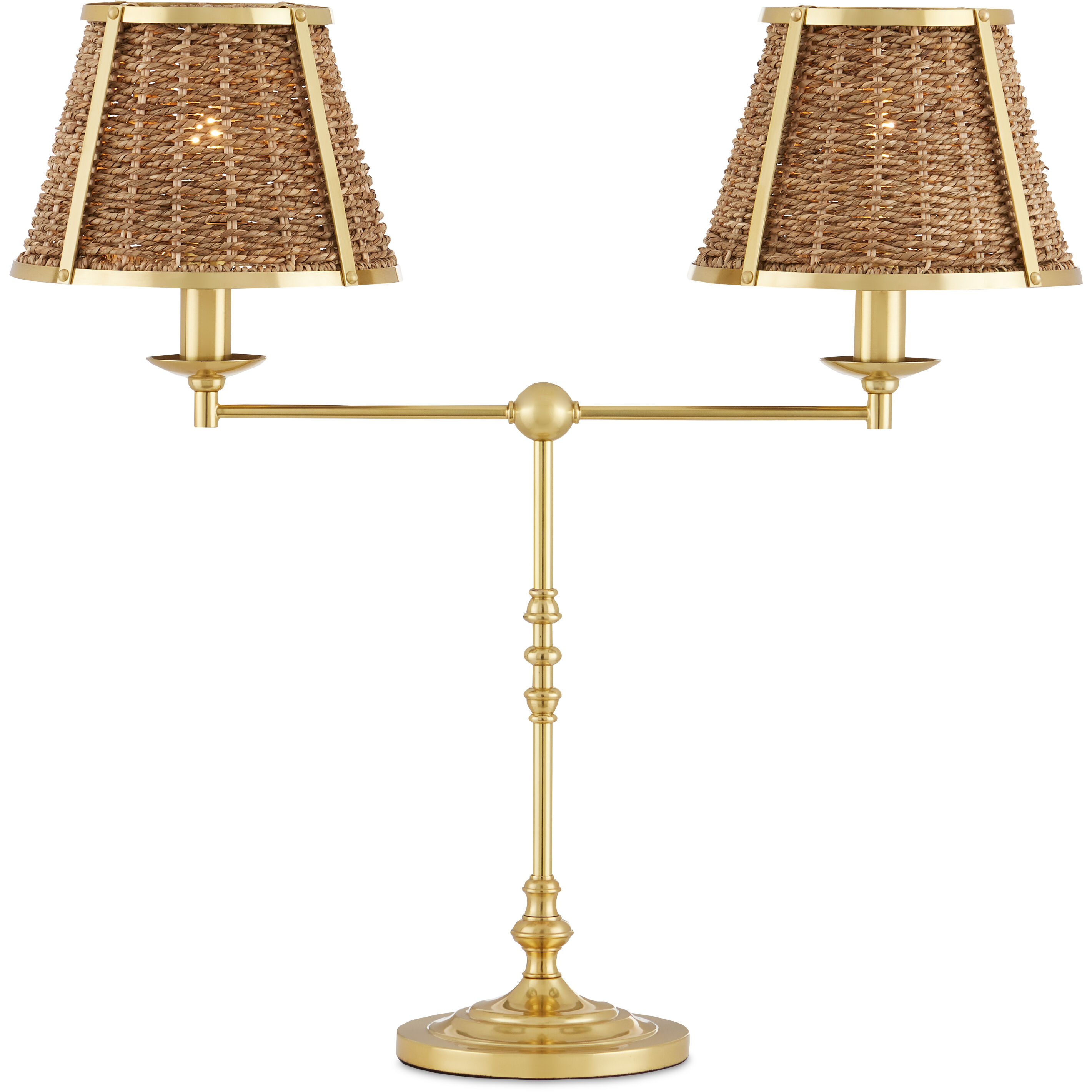 Deauville 25 inch 7 watt Polished Brass/Natural Desk Lamp Portable Light, Suzanne Duin Collection