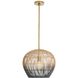 Swami 1 Light 16 inch Natural and Black and Antique Brass Mini Pendant Ceiling Light