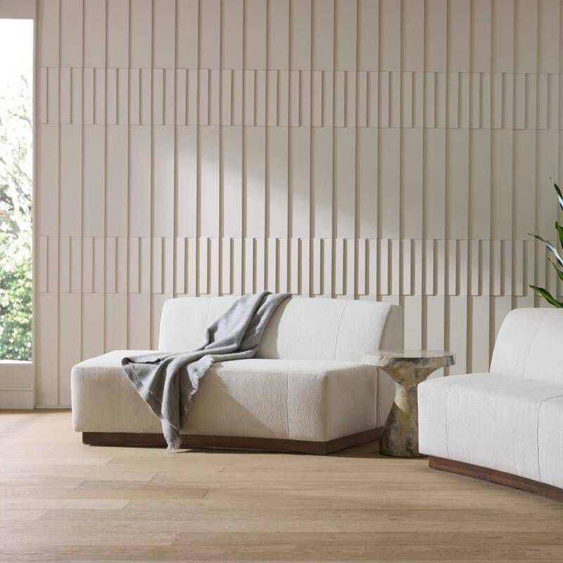 Islander Vanilla and Dark Walnut Sofa, Right