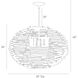 Rook 6 Light 35 inch Natural and Blackened Iron Pendant Ceiling Light, Large