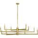 Griff 12 Light 56 inch Antique Brass Chandelier Ceiling Light, Large